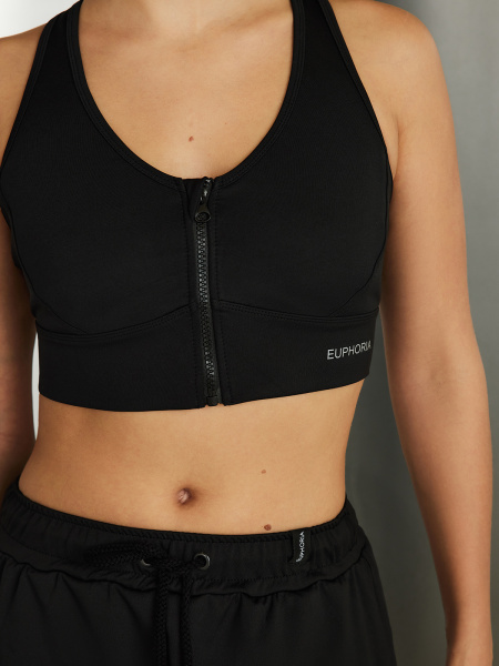 Топ бра SpeedFlow Zip Black