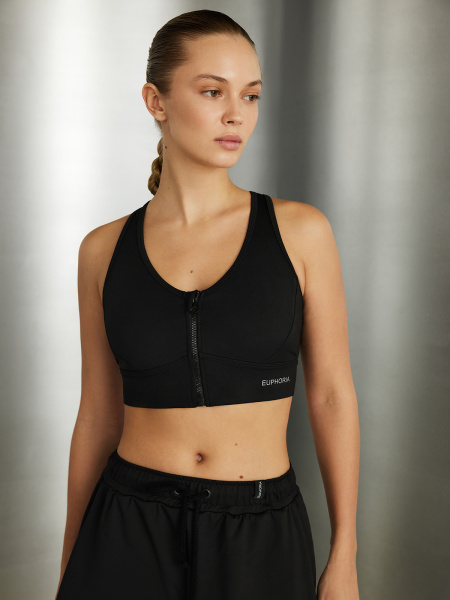 Топ бра SpeedFlow Zip Black